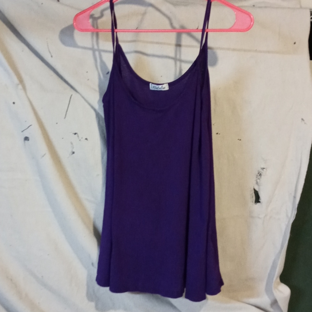 Purple spaghetti string tank top
